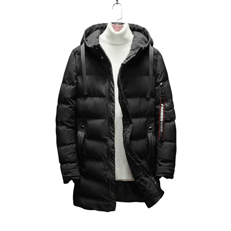 M 4XL 5XL длинное мужское зимнее пальто с капюшоном Мужская Толстая парка мужские