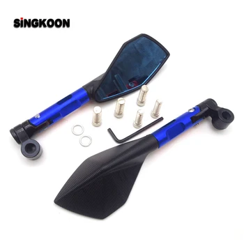 

8 10mm universal cnc motorcycle mirrors Blue Lens Rearview Side Mirror FOR royal enfield Honda cb500x vespa gts Suzuki gsr 600