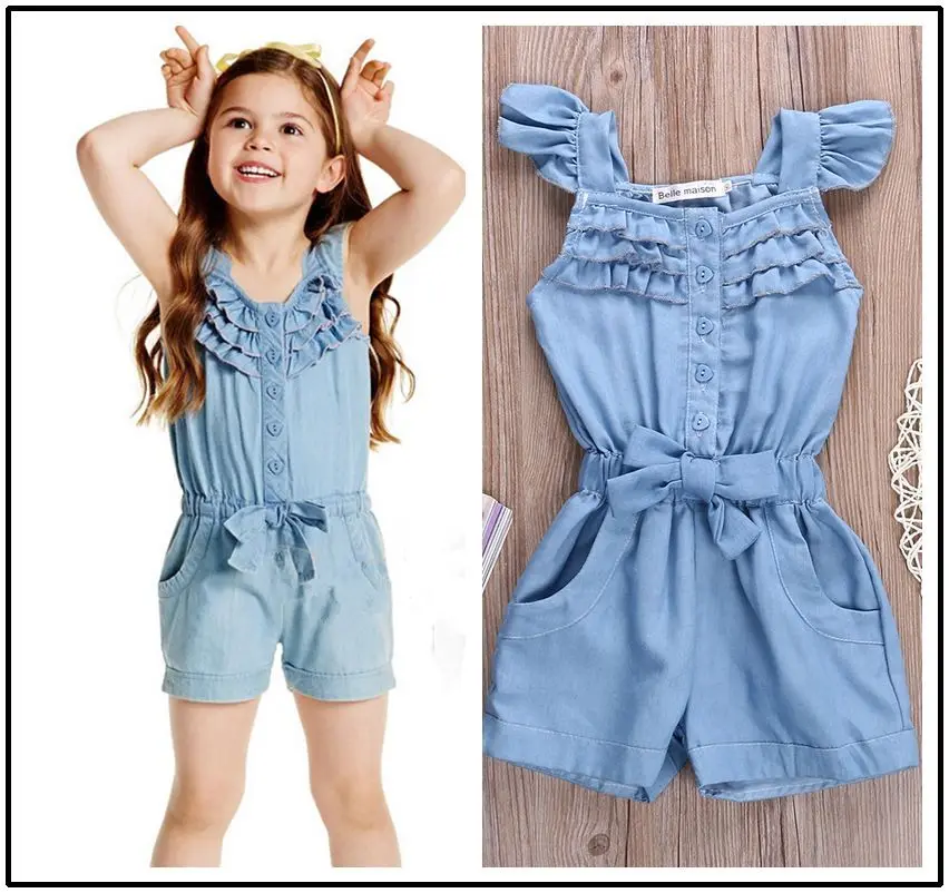 Aliexpress.com : Buy Children Toddler Kids Girl Clothing Rompers Denim ...