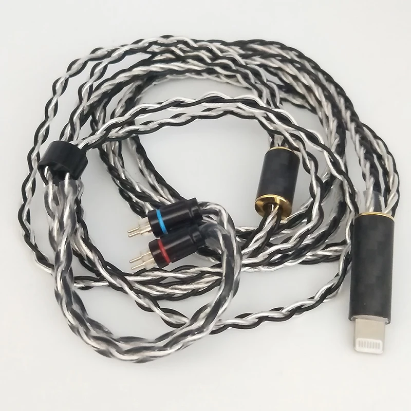 

HPHFMMCX Interface 0.78MM 2PIN Connector Earphone HIFI Replacement Cables 7N OCC 152 Cores for Lightning Iphone 6/7/X SHURE