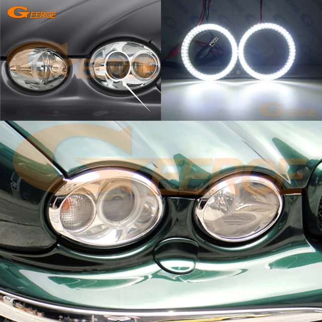 For JAGUAR X Type 2002 2008 Headlight smd led Angel Eyes kit Day Light