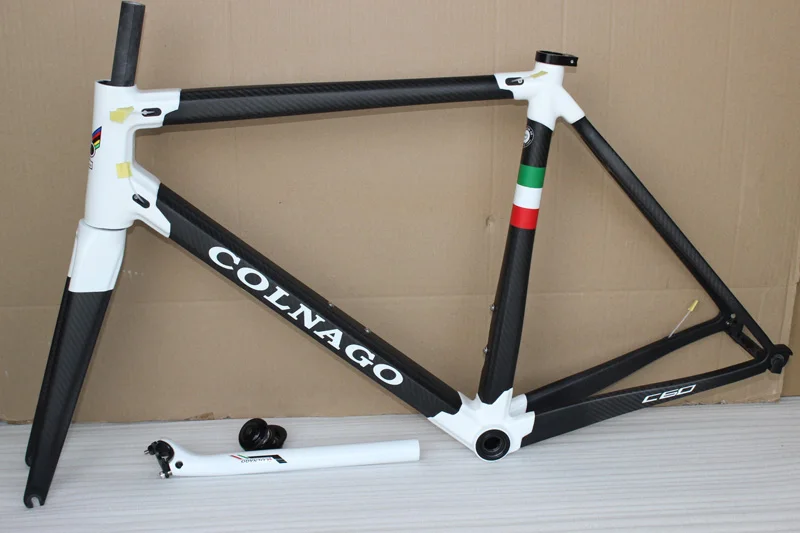 12 цветов Colnago C60 рама для дорожного велосипеда Красный Черный Белый карбоновая рама+ подседельный штырь+ вилка+ зажим+ гарнитура