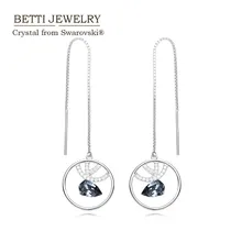 MS Betti 2018 Lente unieke ontwerp voor lady s925 maxi lange oorbellen met stenen crystal van Swarovski voor wedding party(China)