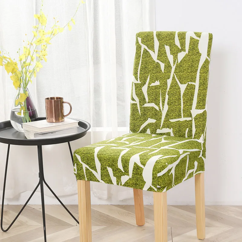 Свадебные накидка на стул из спандекса эластичные листья Печатные чехлы для стульев столовая моющиеся полностью завернутый сиденья - Цвет: color 5