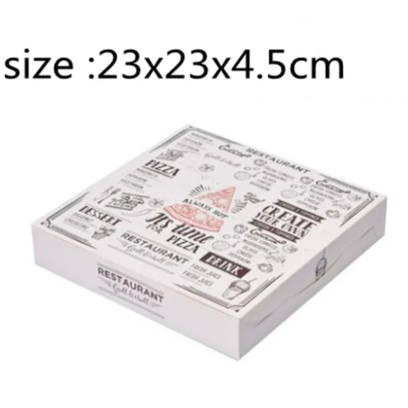 New sale 5pcs 16.5x16.5x4cm/23x23x4.5cm Cheese pizza box Novel clean pizza can be placed on display stylish generous packing box