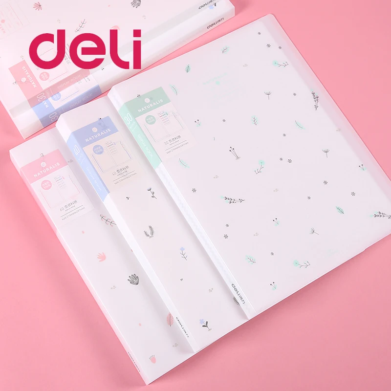 Deli 1 шт. маленькая свежая прозрачная папка формата А4 30/40/60 страниц многослойная