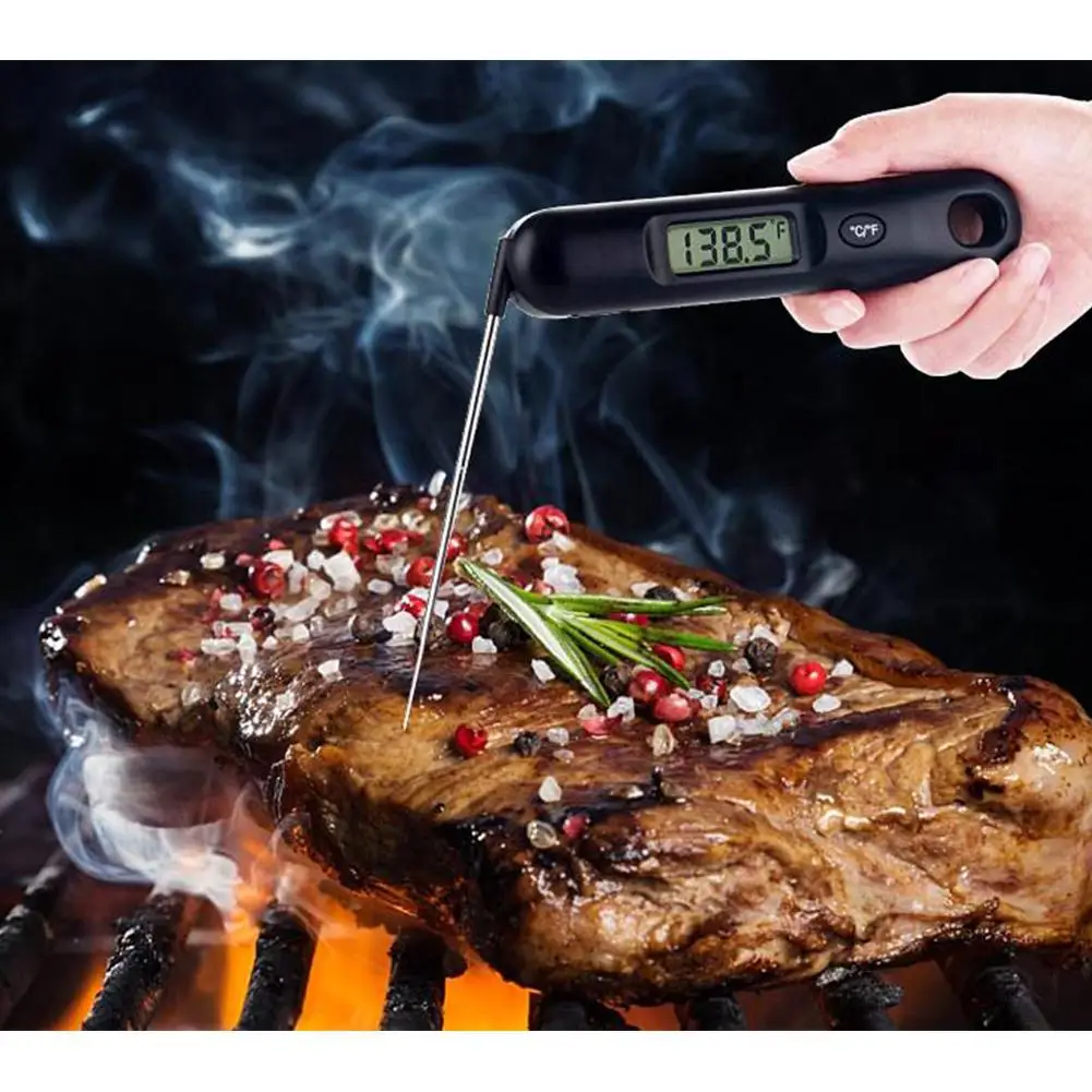 

None Foldable Probe Food Electronic Thermometer BBQ Coffee for Kitchen Food