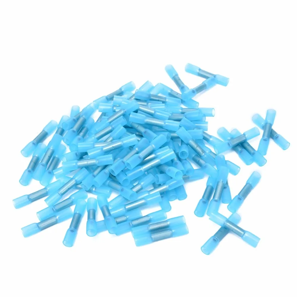 

300pcs Pink+Blue+Yellow Heat Shrink Insulated Butt Wire Crimp Terminal Connector Practical Electrical Connector