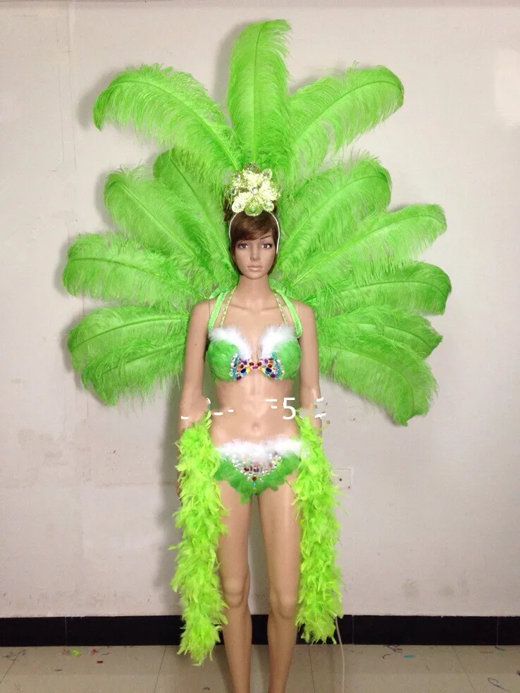 Costumes de plumes pour femmes, robe de danse de samba, scène d'ouverture -  AliExpress