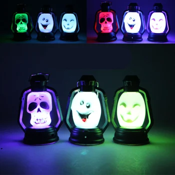 

2pcs! Skull lantern ghost pumpkin Hanging night light Halloween April Fool LED Nightlight Decoration Lamp great gift for kids