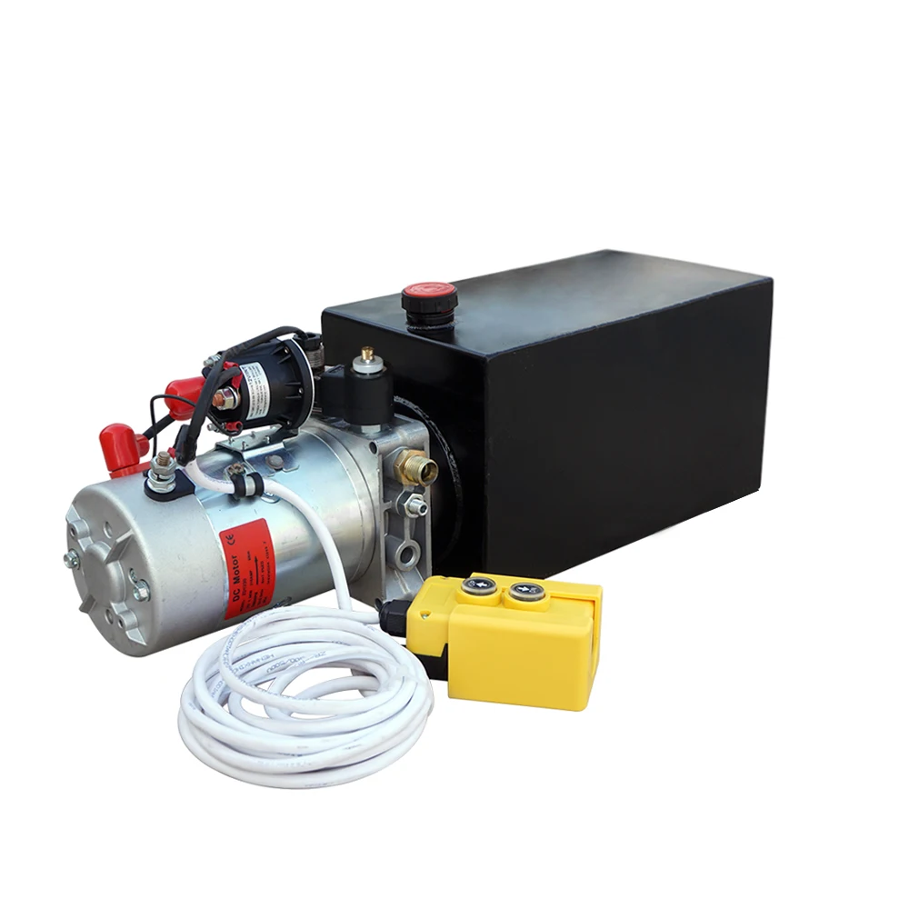 

6L Single Acting Hydraulic Pump 12V Hydraulic Power Unit for Dump Trailer 6 Quart 3200 PSI Max Metal Reservoir