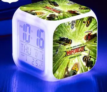Reloj despertador LED de la película Lego Ninjago, reloj despertador Digital con iluminación táctil