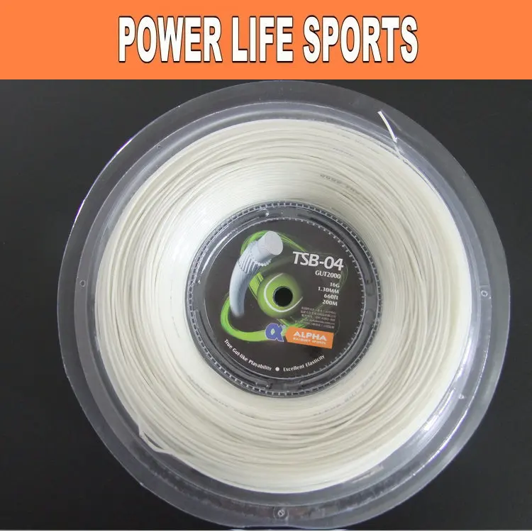 

Free shipping - Hot !!! High quality(200m/set)TSB04 white high performance tennis  racquet string 1.25mm/1.3mm*200m