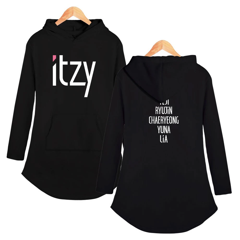 BTS Itzy Idol Kpop корейский удобные толстовки с капюшоном платье уличная повседневное печатных 2019 новая верхняя одежда для женщин популярные
