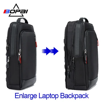 

BOPAI Multifunction Enlarge Laptop Backpacks USB Charging 15.6 Inch Men's Backpack Anti theft Large Capacity Male Travel Bag