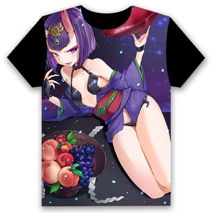 Футболка с аниме FGO Fate/Grand Order Shuten douji, косплей, короткий рукав, унисекс, повседневная черная футболка, летняя модная забавная футболка, топы - Цвет: 31