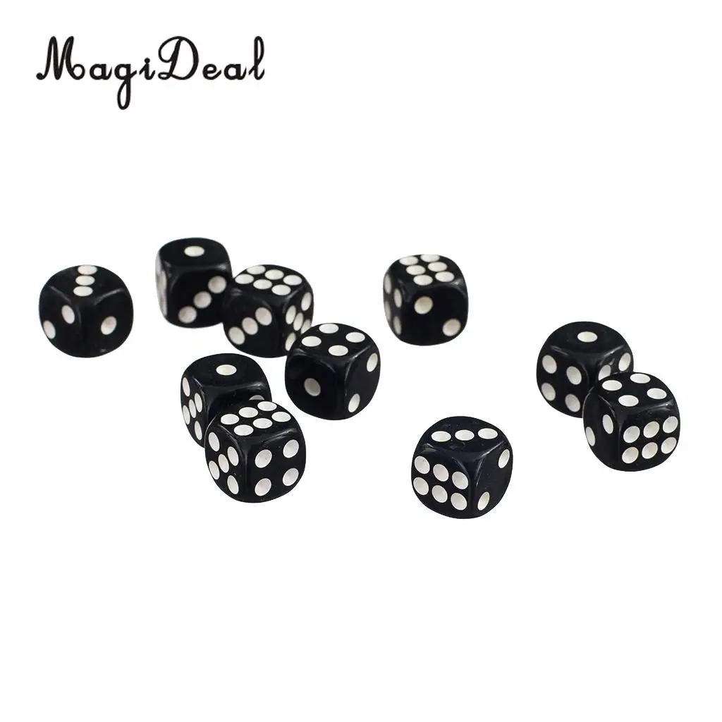 MagiDeal 50x12mm Opaque Acrylic Six Sided Spot Dice D6 for Friends Family Party Club Play D&D RPG TRPG Games Funny Toys 7 Colors