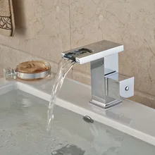 Современный водопад водопроводный кран с одной ручкой смеситель для ванной комнаты хромированный
