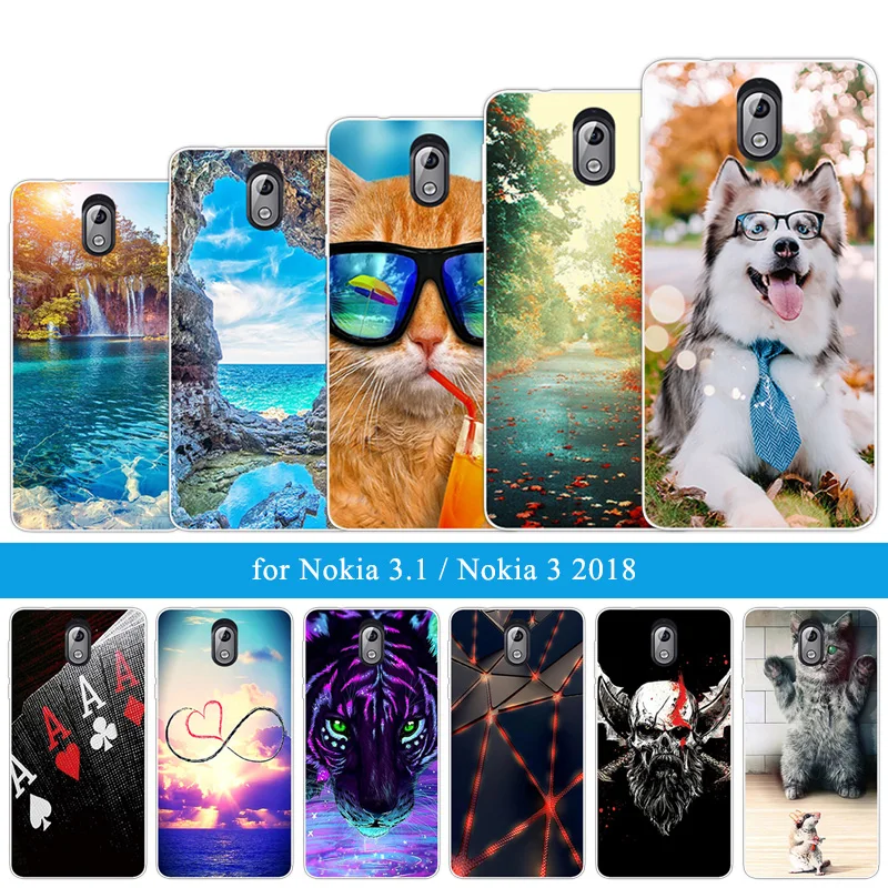 Мягкий ТПУ чехол для Coque Nokia 3 1 2018 Чехлы Силиконовая задняя крышка Funda TA-1063 TA-1057