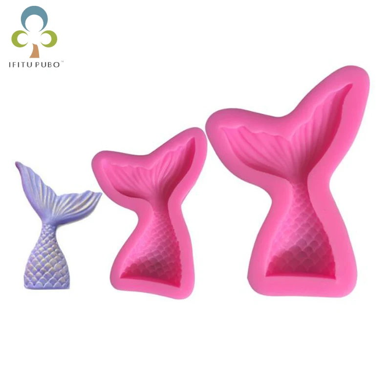 

Mermaid Tail Silicone Mold Fondant Cake Mold Cupcake Decorating Tools Kitchen Baking Gum Paste Chocolate Candy Molds GYH