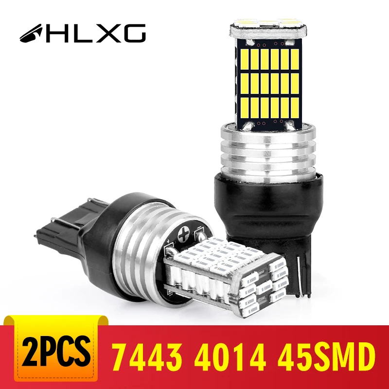 2 шт. 45SMD 12V сигнальная лампа 7443 7440 Led W21W W21/5W WY21W лампы для автомобилей Поворотный