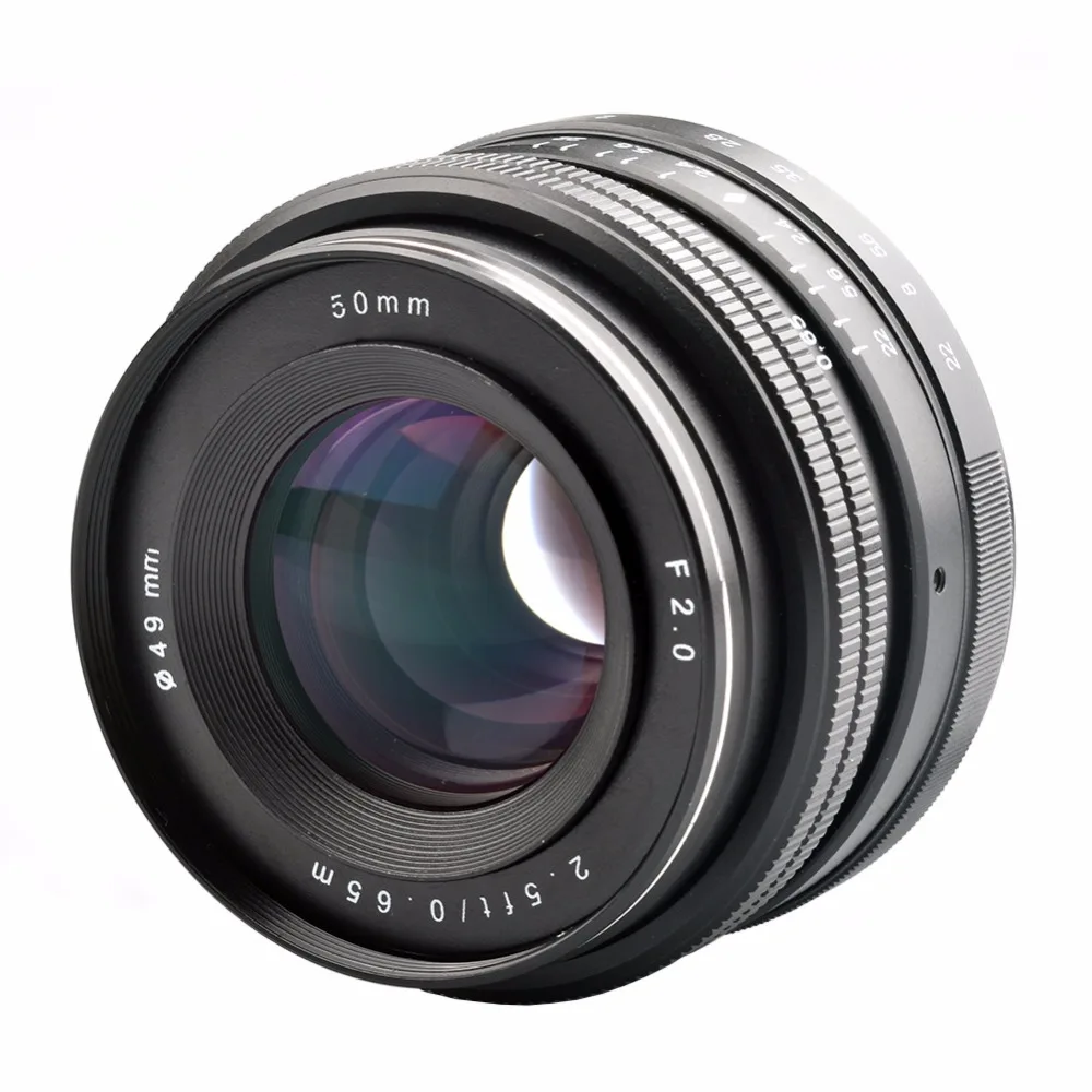 Lightdow 50 мм F2.0-F22 Prime фиксированный ручной фокус объектив для sony E-Mount Cannon Nikon Olympus M4/3 Fujifilm беззеркальных камер