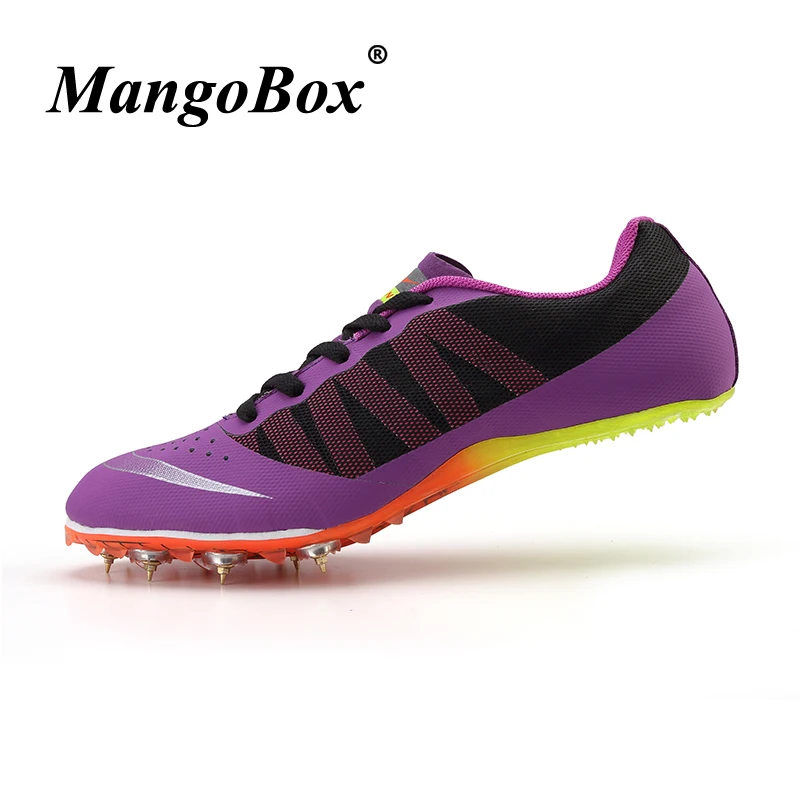 Couples Track and Field Shoes Sky Blue Green Spikes Shoes Athletics Woman Spring Summer Lightweight Male Running Nails Sneakers