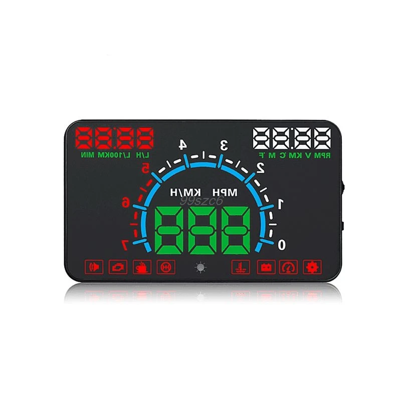 E350 5 8 &quotЭкран АВТО OBDII автомобиля HUD OBD2 головой вверх Дисплей км/ч показывающая
