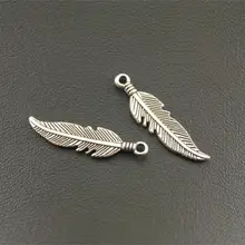 15 шт. Античные Подвески из серебряного цинкового сплава с перьями 7x26 мм Подвески для самостоятельного изготовления ювелирных изделий ручной работы A1161