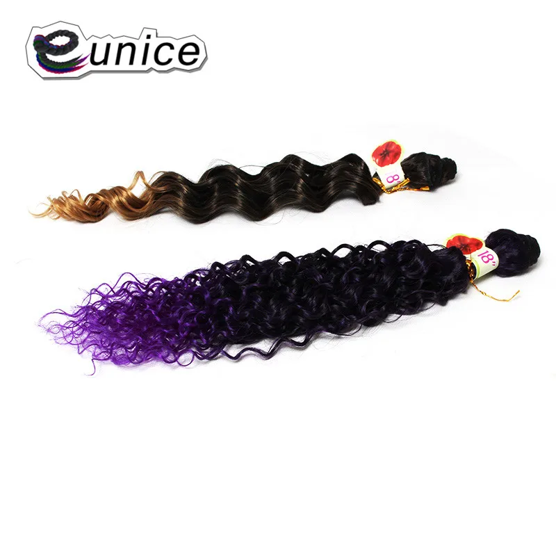 Ombre Jerry Curly Synthetic Hair Weave Bundles Colored Sew in hair Extensions  (62)