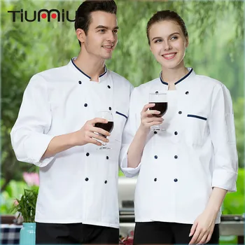 

Chef Jacket Apron Stand Collar Long-Sleeved Restaurant Kitchen Bakery Work Wear Waiter Wholesale Chef Uniforms High Quality