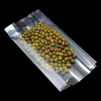 

DHL 2000Pcs Wholesale Open Top Clear Matte Side Gusset Food Packaging Bag Plastic Snack Nuts Beans Storage Packing Pouch 2 Sizes