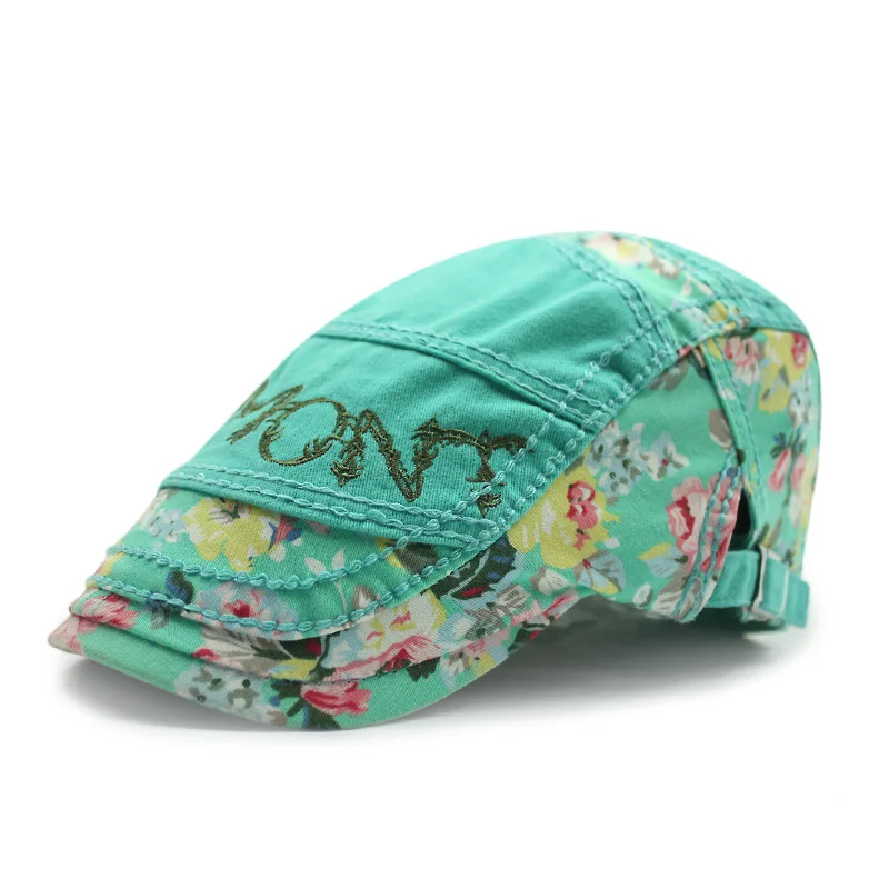 New Brand Women Berets Flower Pattern Beret Female Run Shade Hat Lady Leisure Sunscreen Visor Wholesale