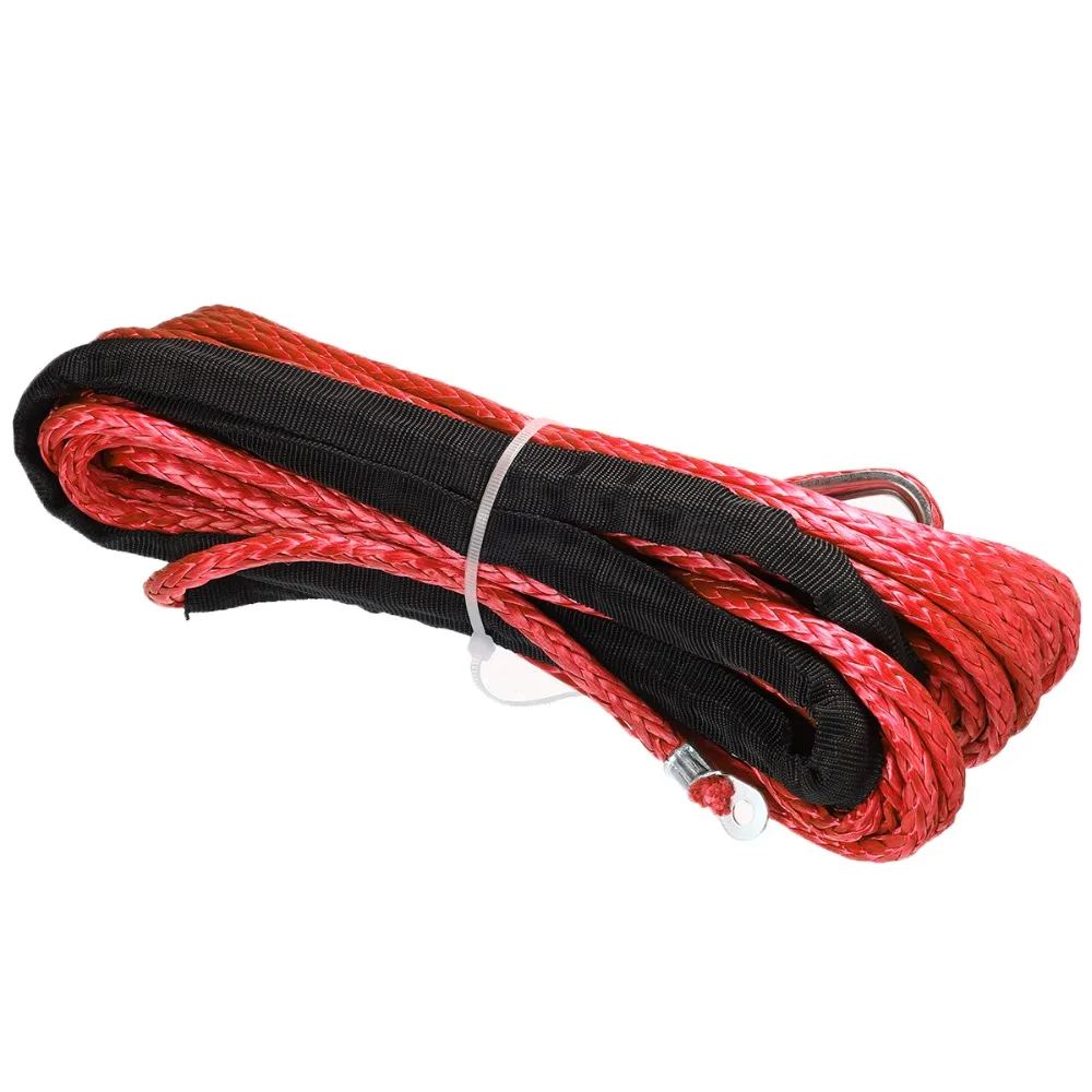 Synthetic Winch Rope Line Cable RED Rock Guard ATV UTV SUV 1//4/" x 50/' 7000 LBs
