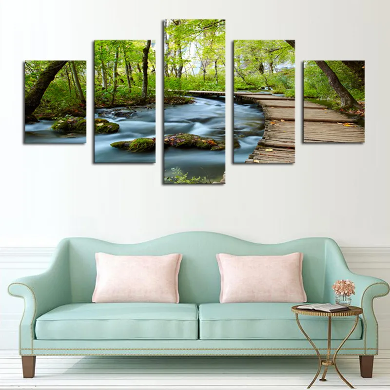 

5 pieces withframed Wall Art Picture Gift Home Decoration Canvas Print painting Wholesale beautiful landscape canvas prints