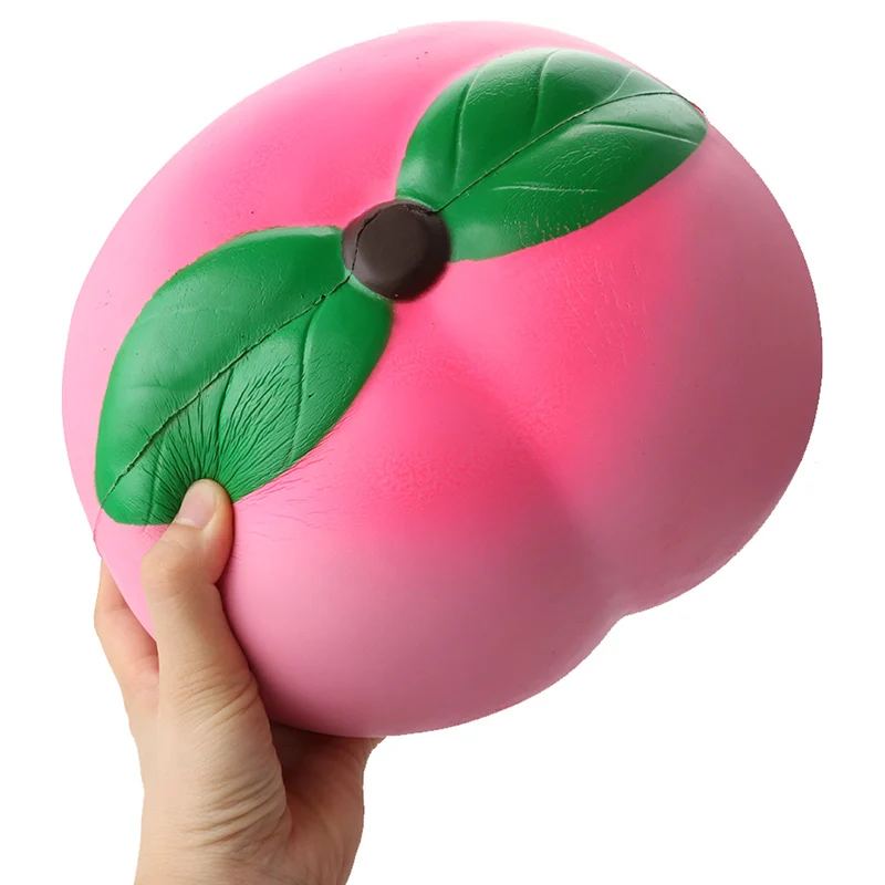 

25cm Giant Squishy Peach Slow Rising Anti-stress Squeeze Toy Super Soft Scented Fruit Decoration Funny Squash Toys Pink Gift