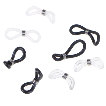 

10 Pairs Anti-slip Silicone Rubber Ring Strap Eyelets Glasses Chain White Black Eye Care Tool for Glasses Band Rope 4 Styles
