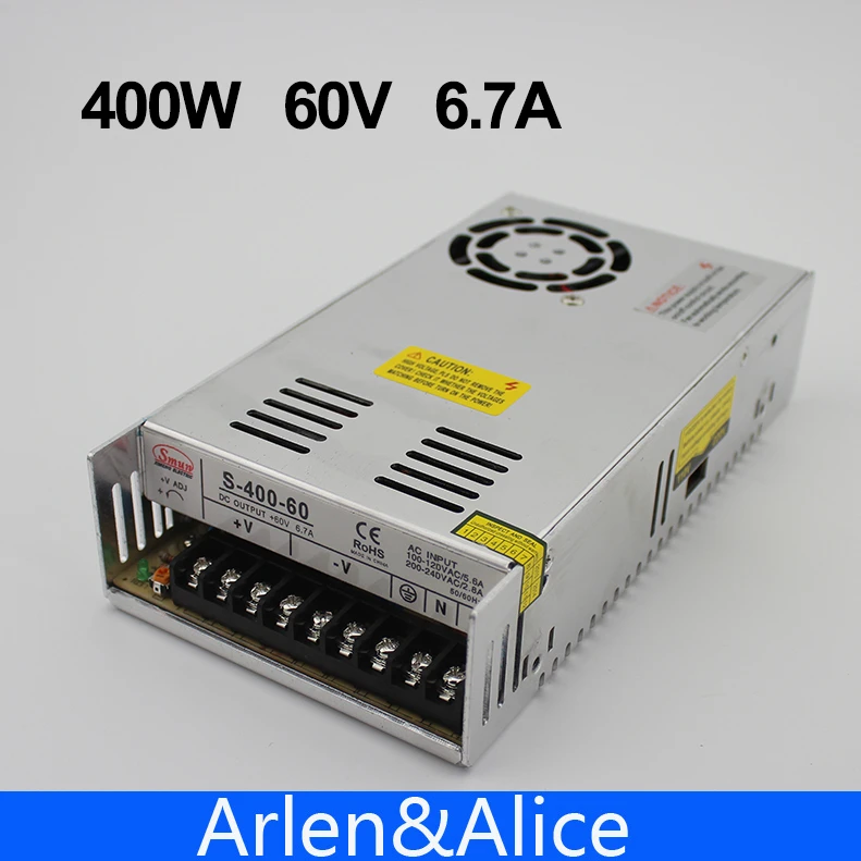 400W 60V 70V Switch DC Power supply S-400-70 5.7A Single Output fo 400