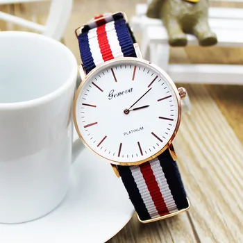 

Fashion Casual Quartz Watch with Multicolor Nylon Cloth Watchband Wristwatch Simple Design Women Men Watches Clock Orologio 2019