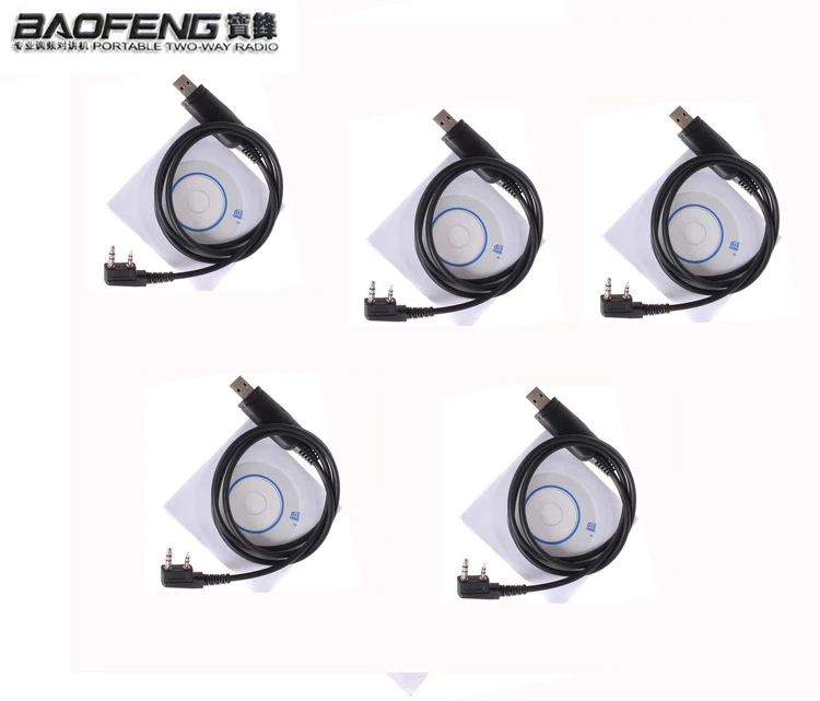 5PCS BAOFENG USB Programming Cable For UV 5R UV-82 BF-888S Kenwood PUXING Part Walkie Talkie Baofeng uv-5r Accessories Radio VHF | Мобильные