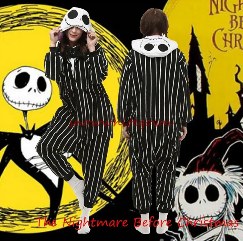 Nightmare Before Christmas Jack Skellington Adult Onesies Fleece