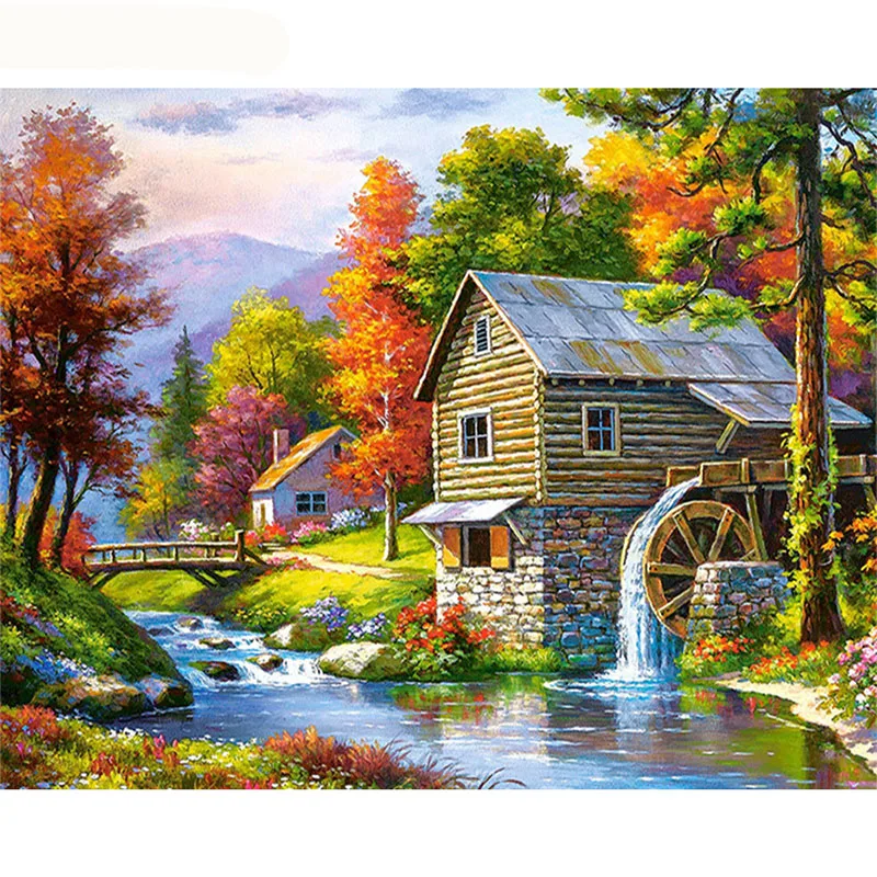 GATYZTORY Frame Fairyland DIY Painting By Numbers Modern Wall Art Canvas Painting Picture By Numbers Landscape For Home Decors