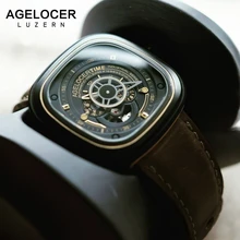Marca suíça Agelocer Designer Men Watch relogio masculino esportivo À Prova D’ Água Homens Relógio de Pulso de Aço Inoxidável