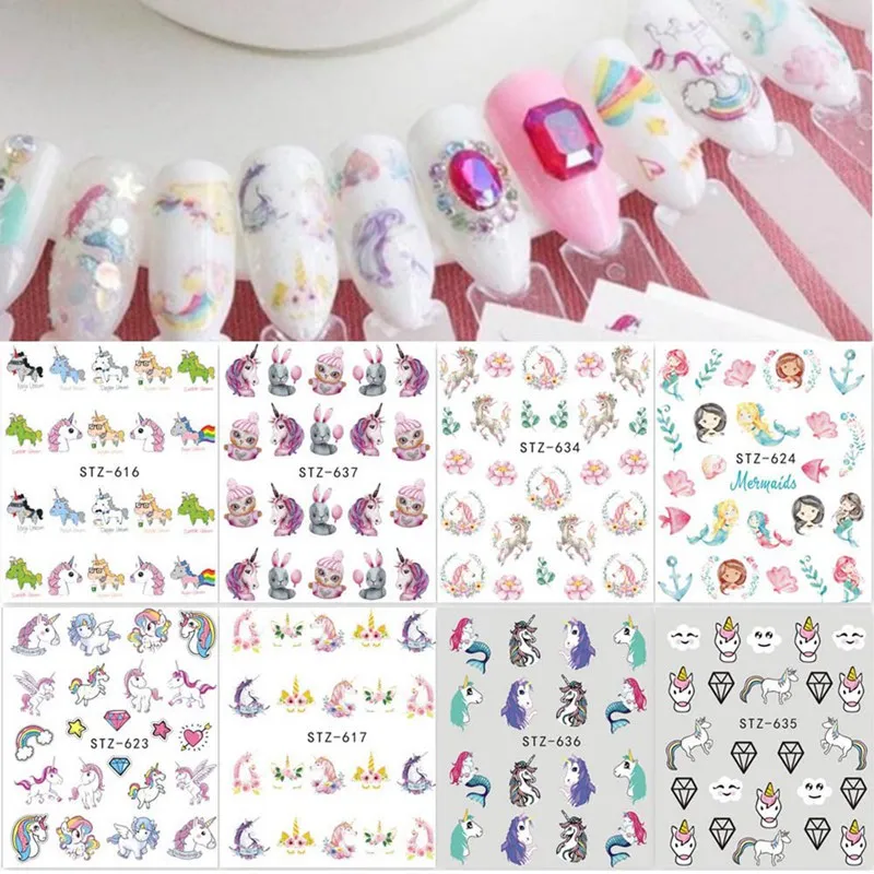 

1 pcs Nail Sticker Water Transfer Decals Cartoon Watermark Slider Gel Nail Art Decoration Manicure