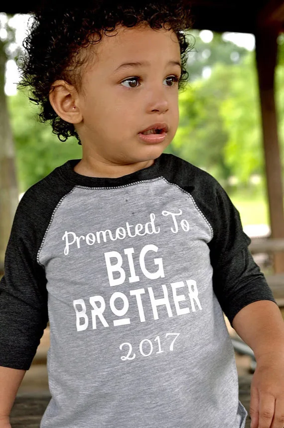2017 Funny BIG BROTHER Letter Printed Tiny cottons Gray Baby Boy Clothes Long Sleeve t shirts