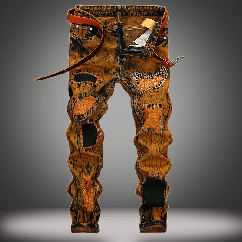 orange denim pants