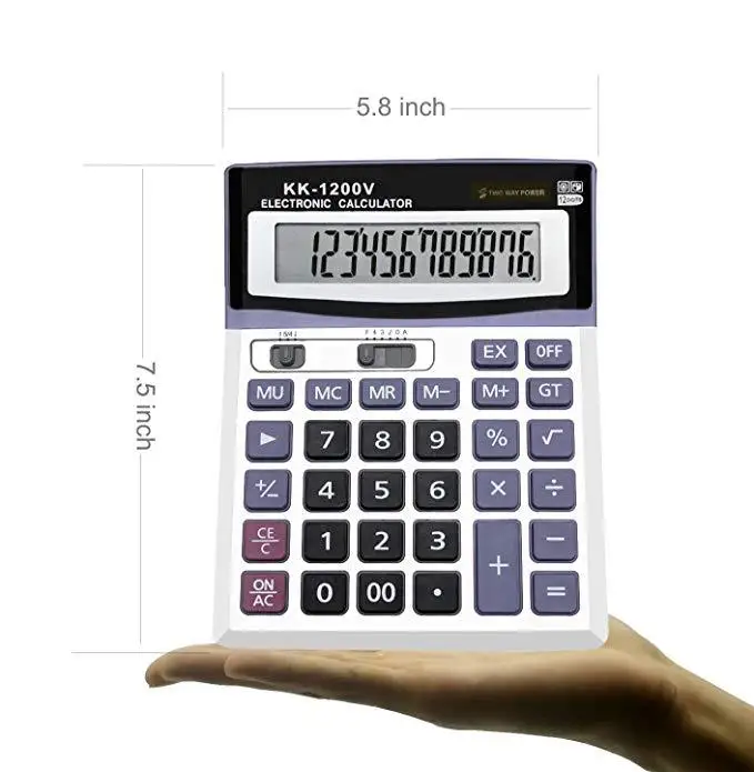 الجملة شاشة LCD كبيرة 12 أرقام الإلكترونية دون الشمسية آلة حاسبة متعددة الوظائف السيارات خارج السلطة Calculadora الجملة شاشة LCD كبيرة 12 أرقام الإلكترونية دون الشمسية آلة حاسبة متعددة الوظائف السيارات خارج السلطة Calculadora