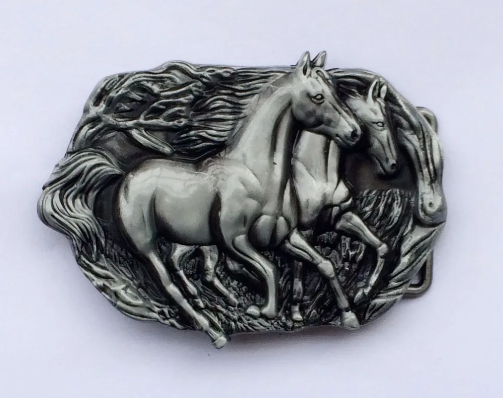 Two Running Horse Cowboy Belt Buckle SW BY451 suitable for 4cm wideth