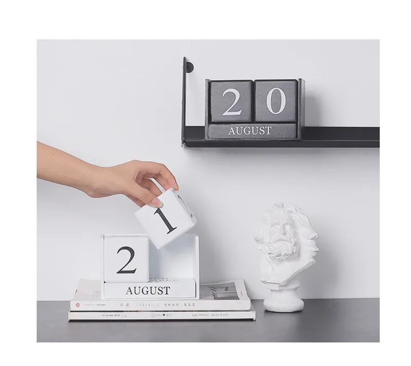 

New 2019 Arrivals Small Black White Table Desk Calendar Personalised Cube Blocks Birthdays Board Calendars Office Supplies