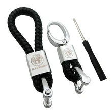 Кожаный металлический автомобильный брелок для ключей, автомобильный и домашний брелок для Alfa Romeo 147 156 159 mito giulia stelvio brera giulietta